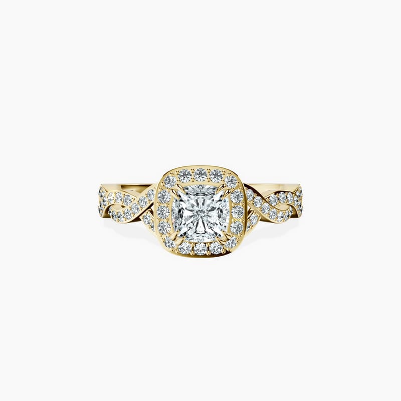 Halo Entwined Cushion Ring