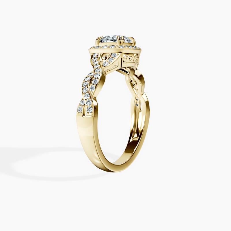 Halo Entwined Cushion Ring
