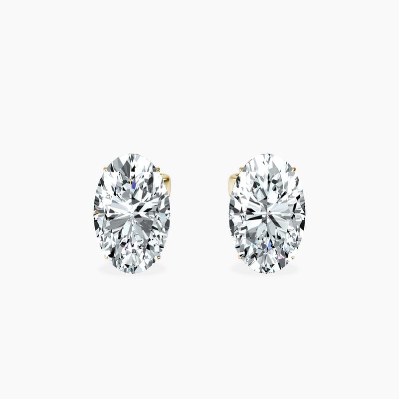 4 Prong Oval Studs