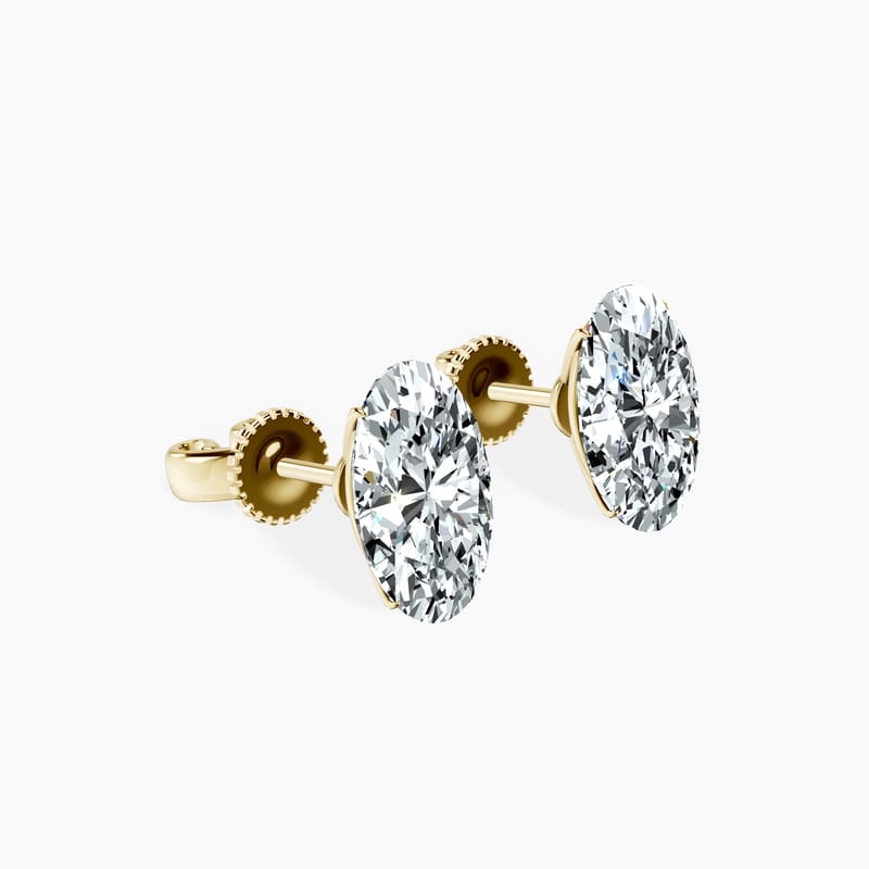 4 Prong Oval Studs