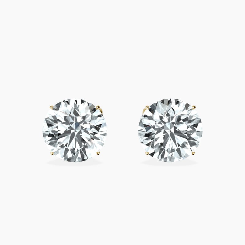 4 Prong Round Studs