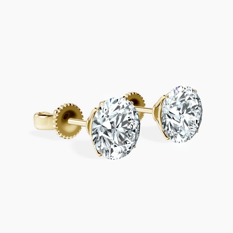 4 Prong Round Studs