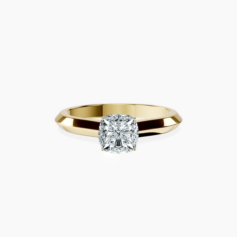 4 Prong Knife Edge Cushion Ring