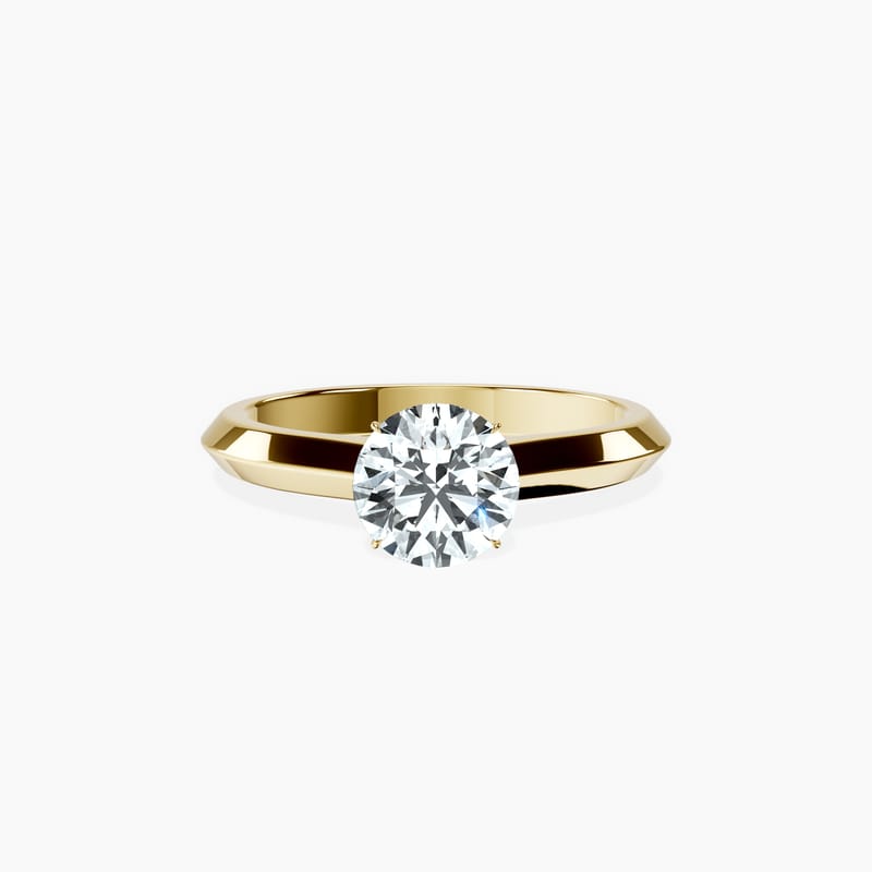 4 Prong Knife Edge Round Ring