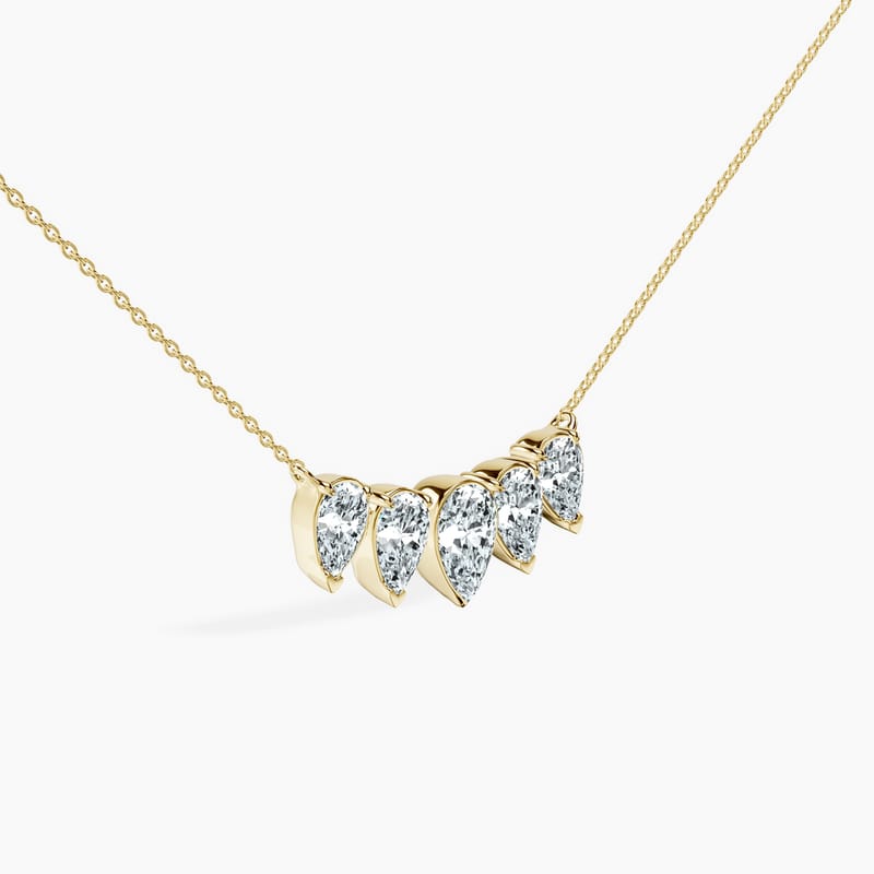 Graduated 5 Stone Pear Necklace