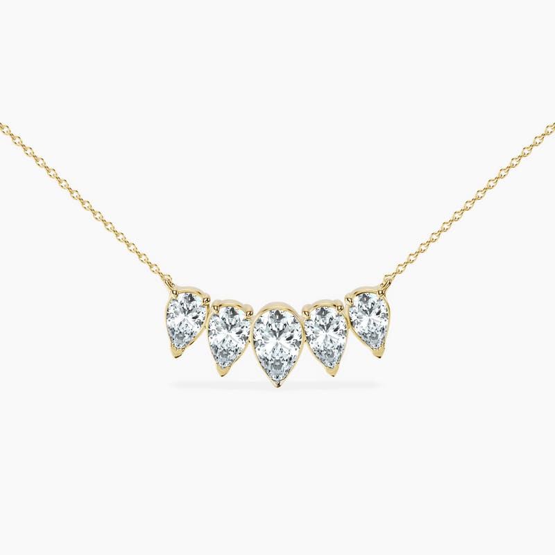 Graduated 5 Stone Pear Necklace