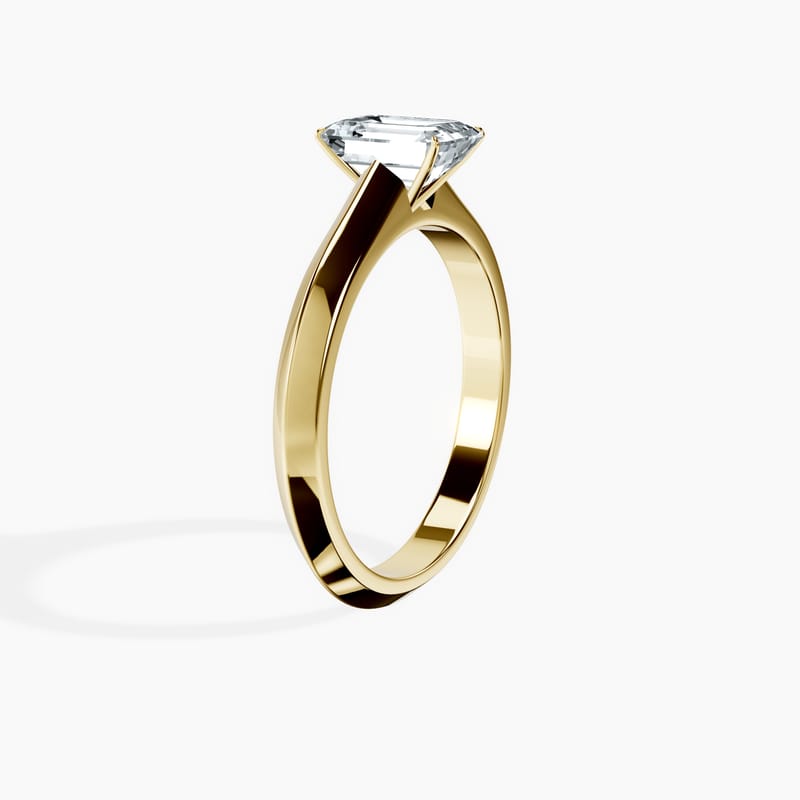 4 Prong Knife Edge Emerald Ring