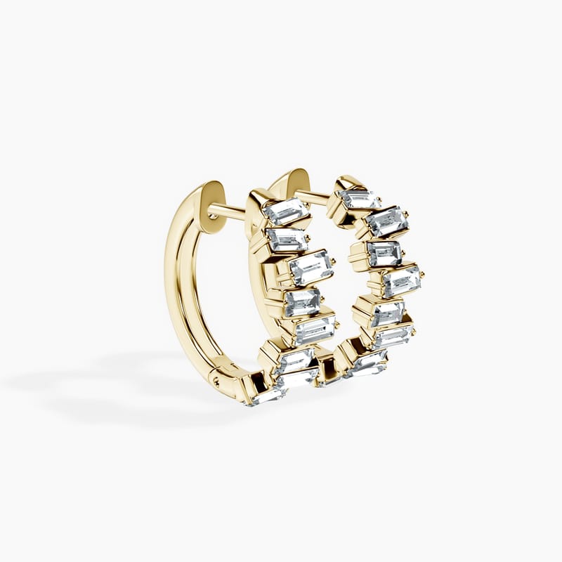 Baguette Cluster Hoops