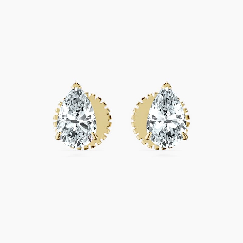 Martini 3 Prong Pear Studs