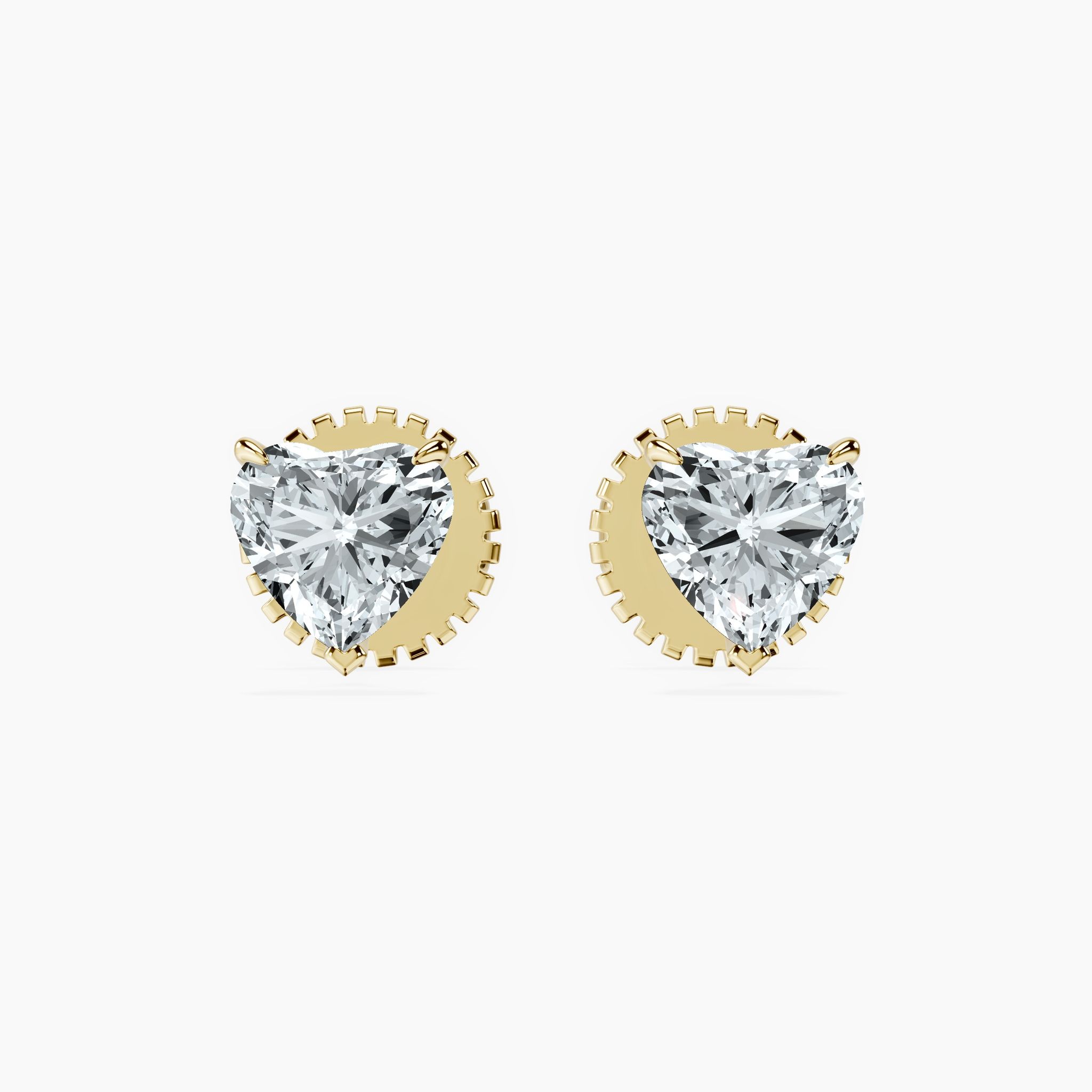 Martini 3 Prong Heart Studs