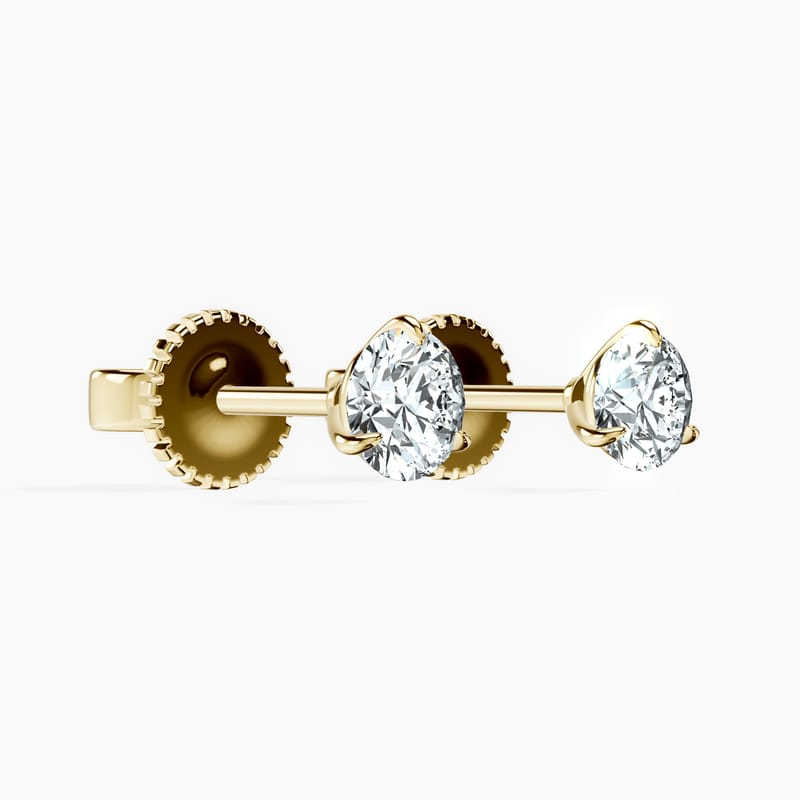 Martini 3 Prong Round Studs