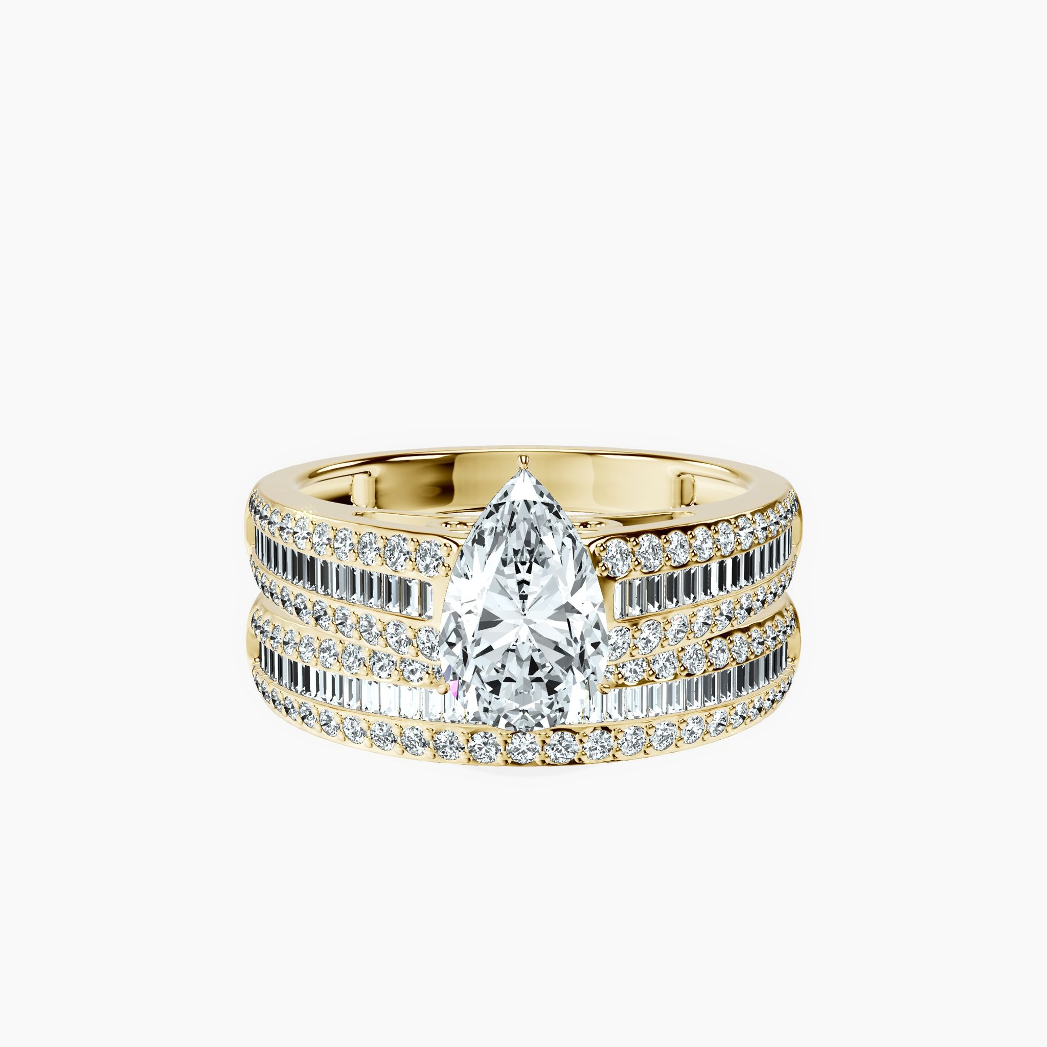 Channel Pear Ring