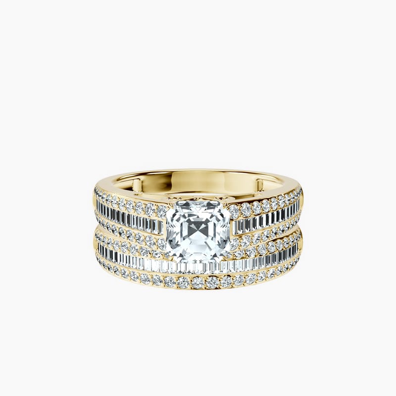 Channel Asscher Ring