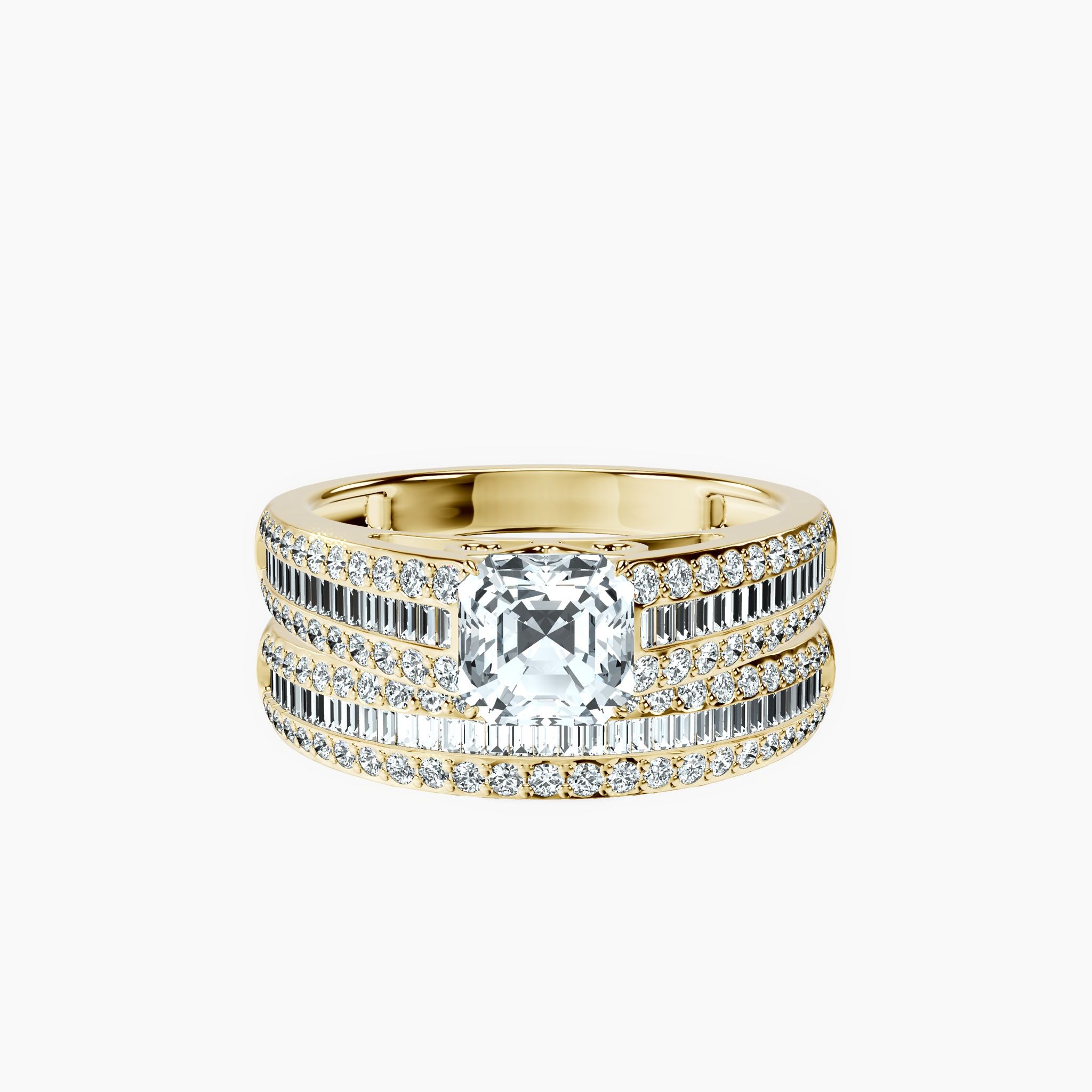 Channel Asscher Ring