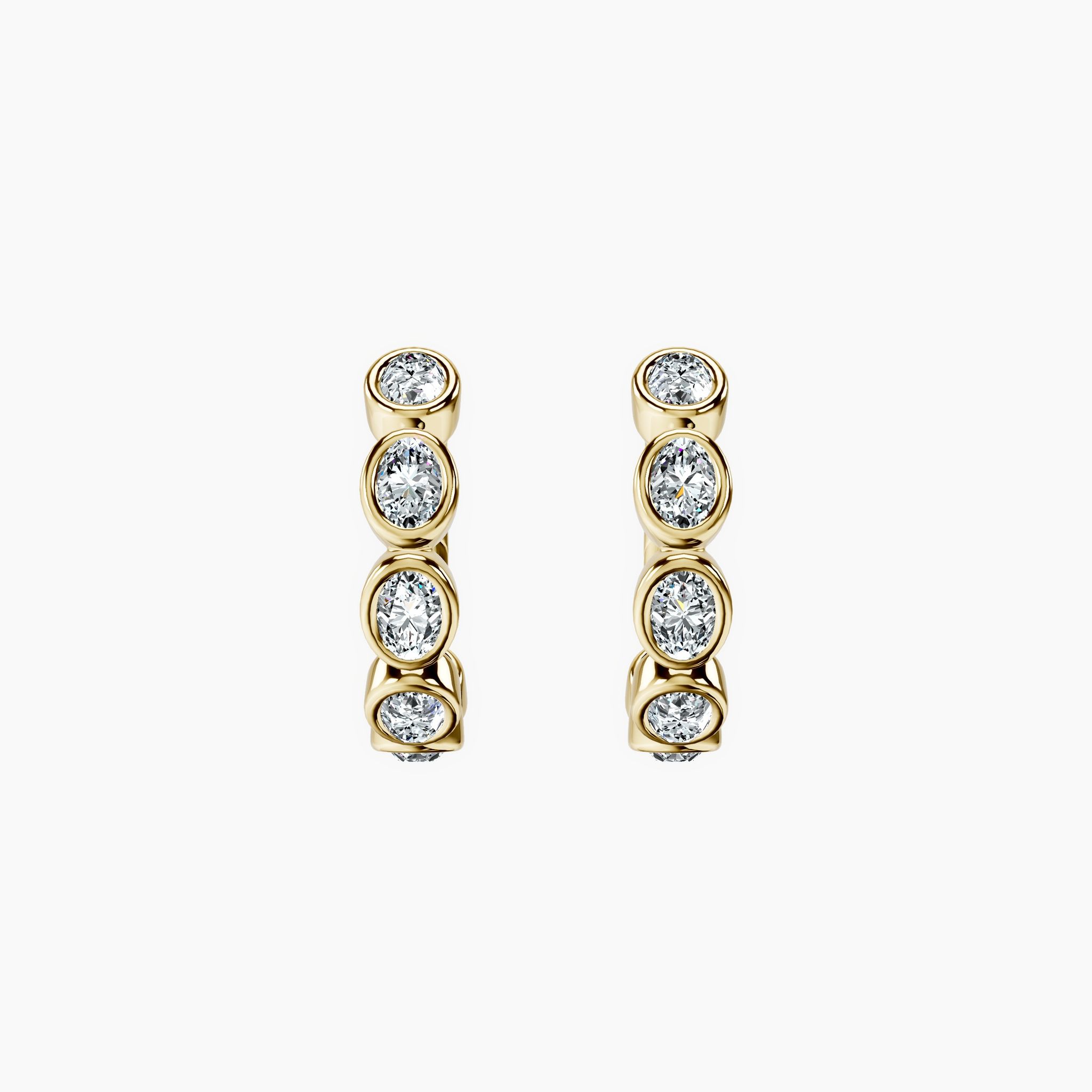 Bezel Set Oval Hoops