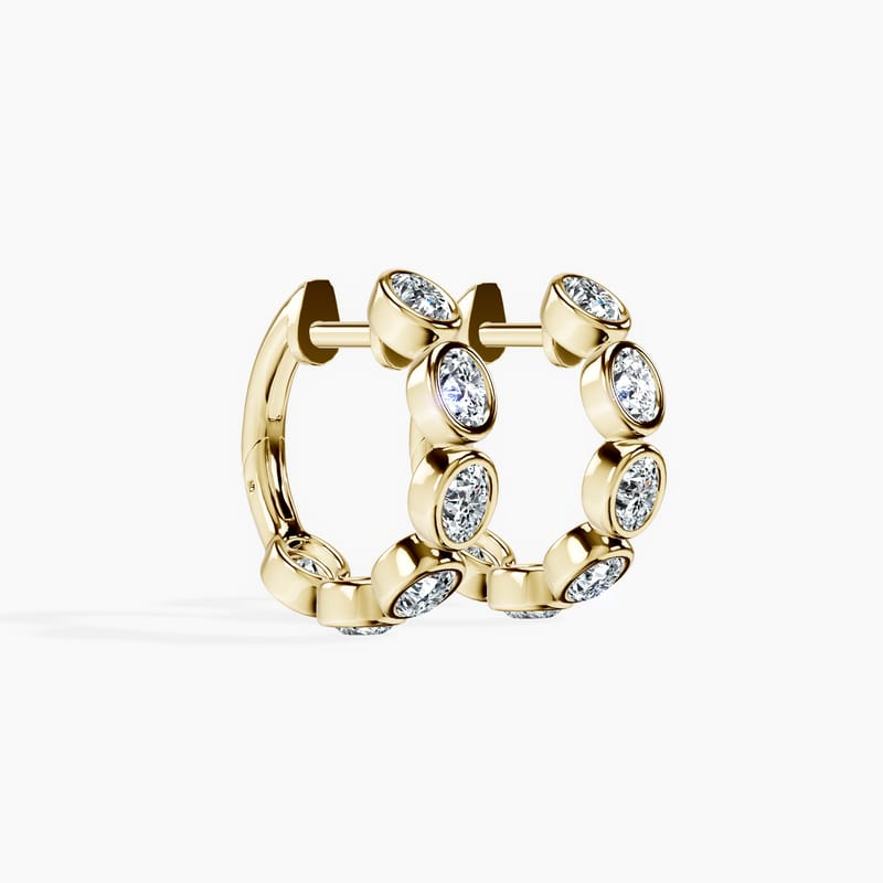 Bezel Set Oval Hoops