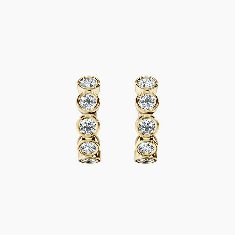 Bezel Set Round Hoops