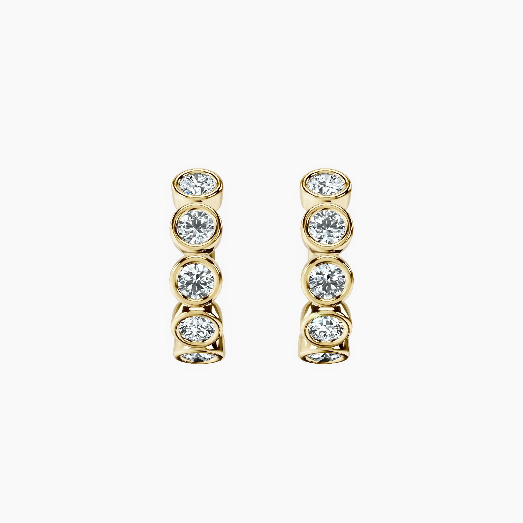 Bezel Set Round Hoops