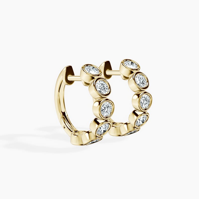 Bezel Set Round Hoops