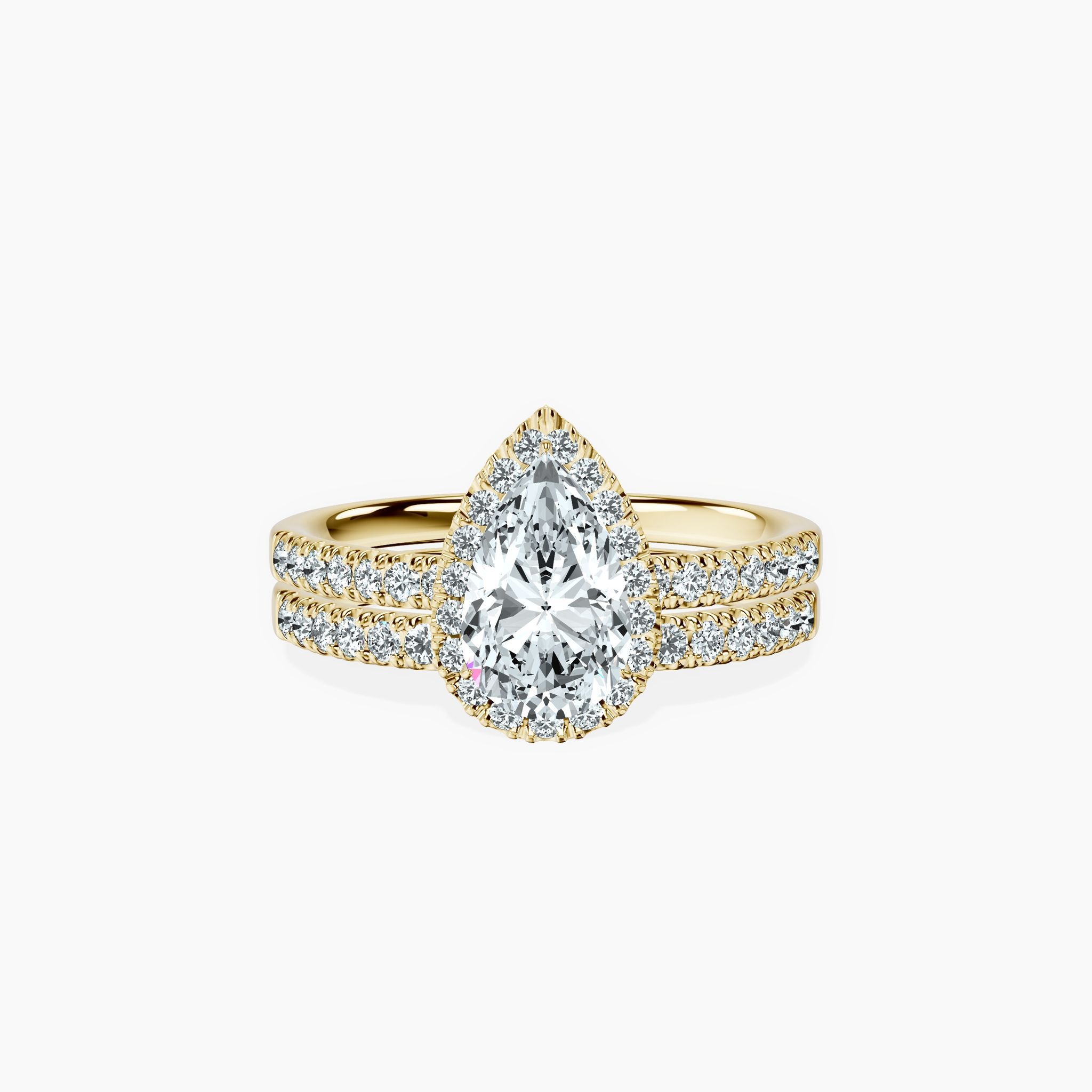 Timeless Halo Pear Ring