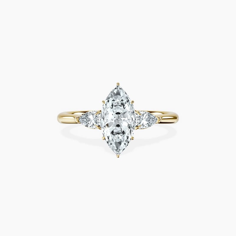 Pear Trinity Marquise Ring