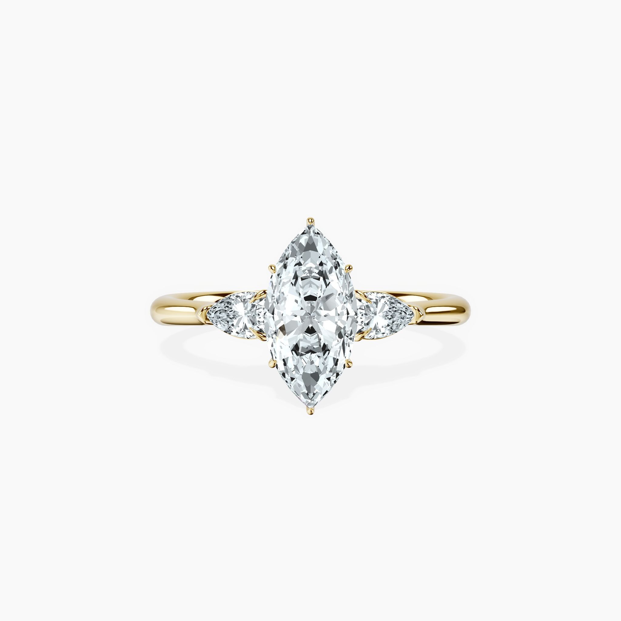Pear Trinity Marquise Ring