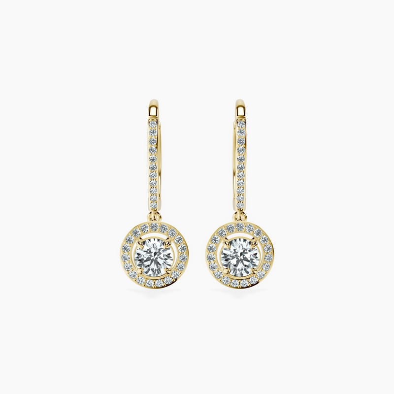 Halo Round Drop Earrings