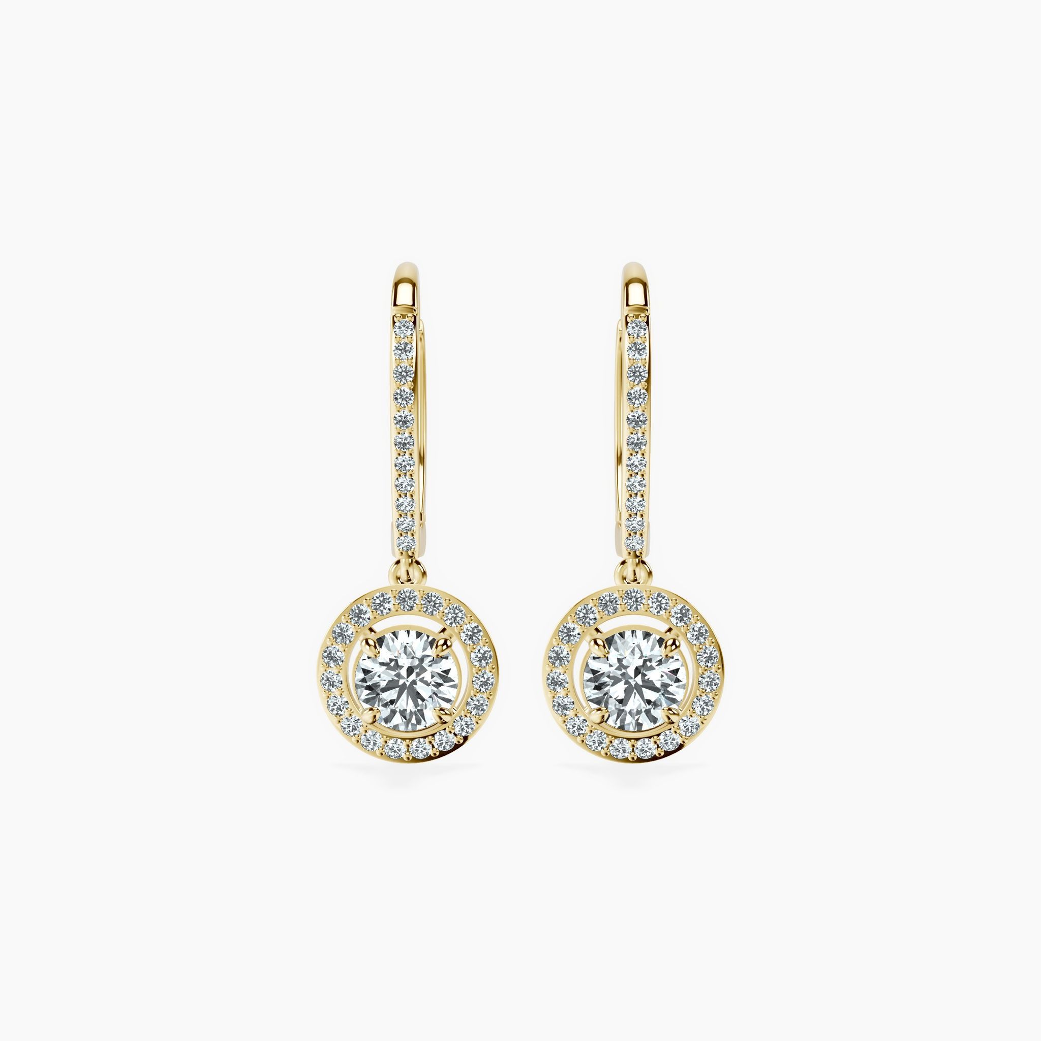 Halo Round Drop Earrings