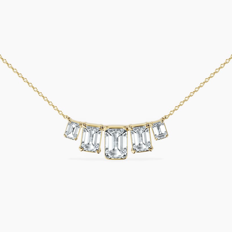 Graduated 5 Stone Emerald Necklace