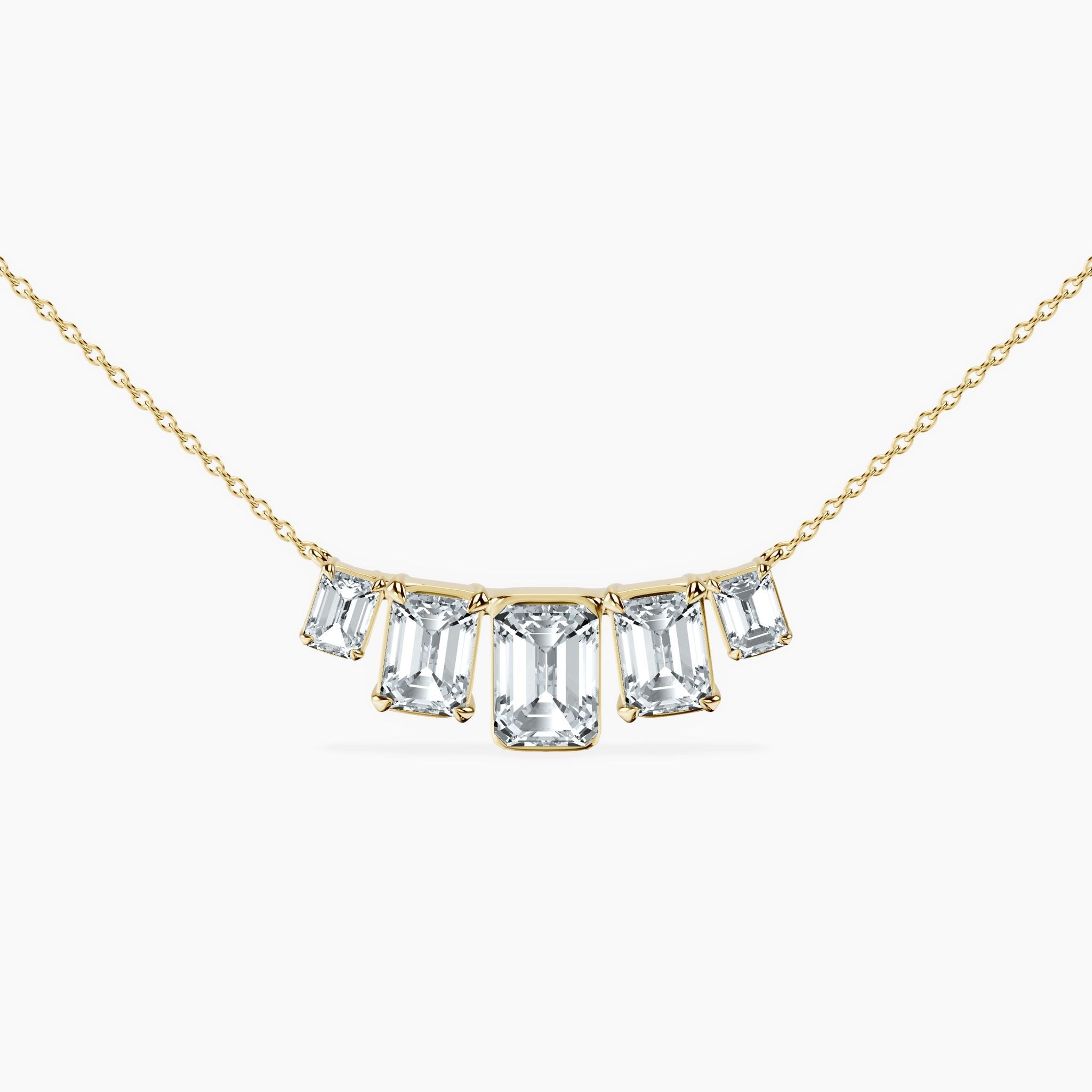 Graduated 5 Stone Emerald Necklace