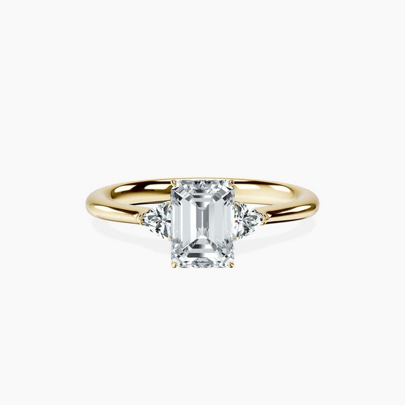 Trillion Trinity Emerald Ring