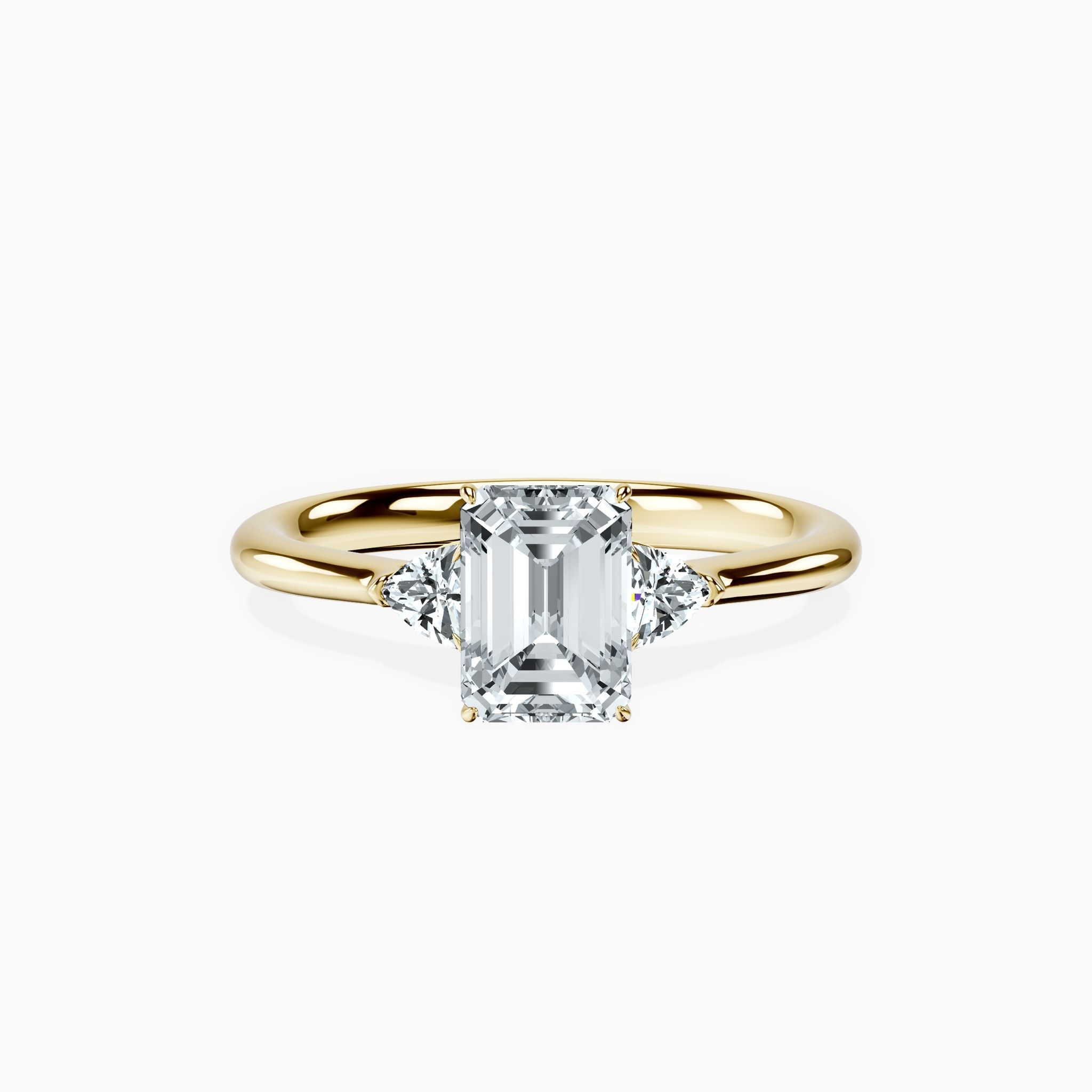 Trillion Trinity Emerald Ring