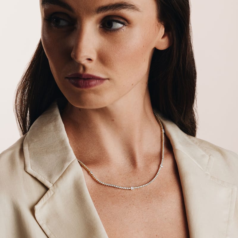7 Station Oval Tennis Necklace