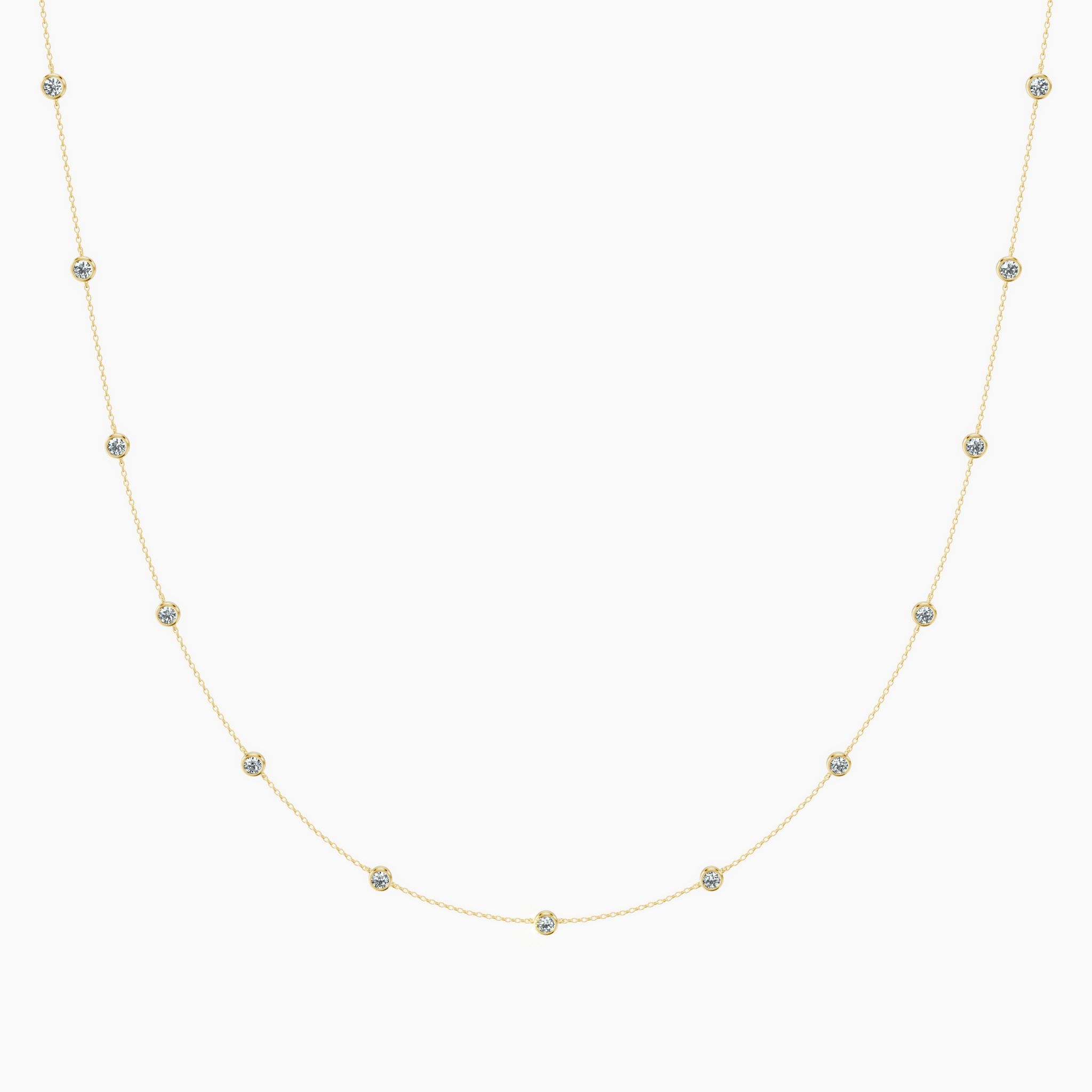Round Diamond By The Yard Necklace