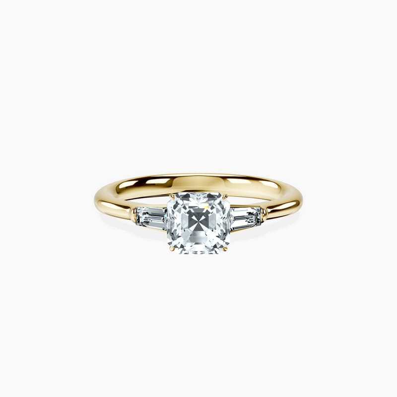 Tapered Trinity Asscher Ring