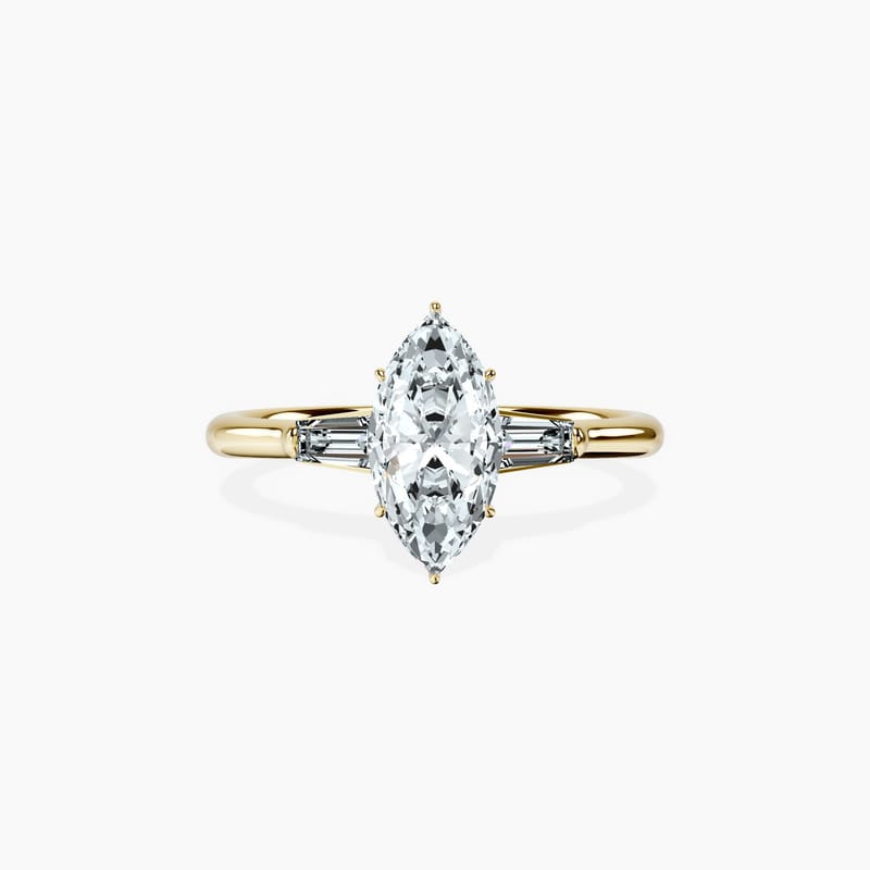 Tapered Trinity Marquise Ring
