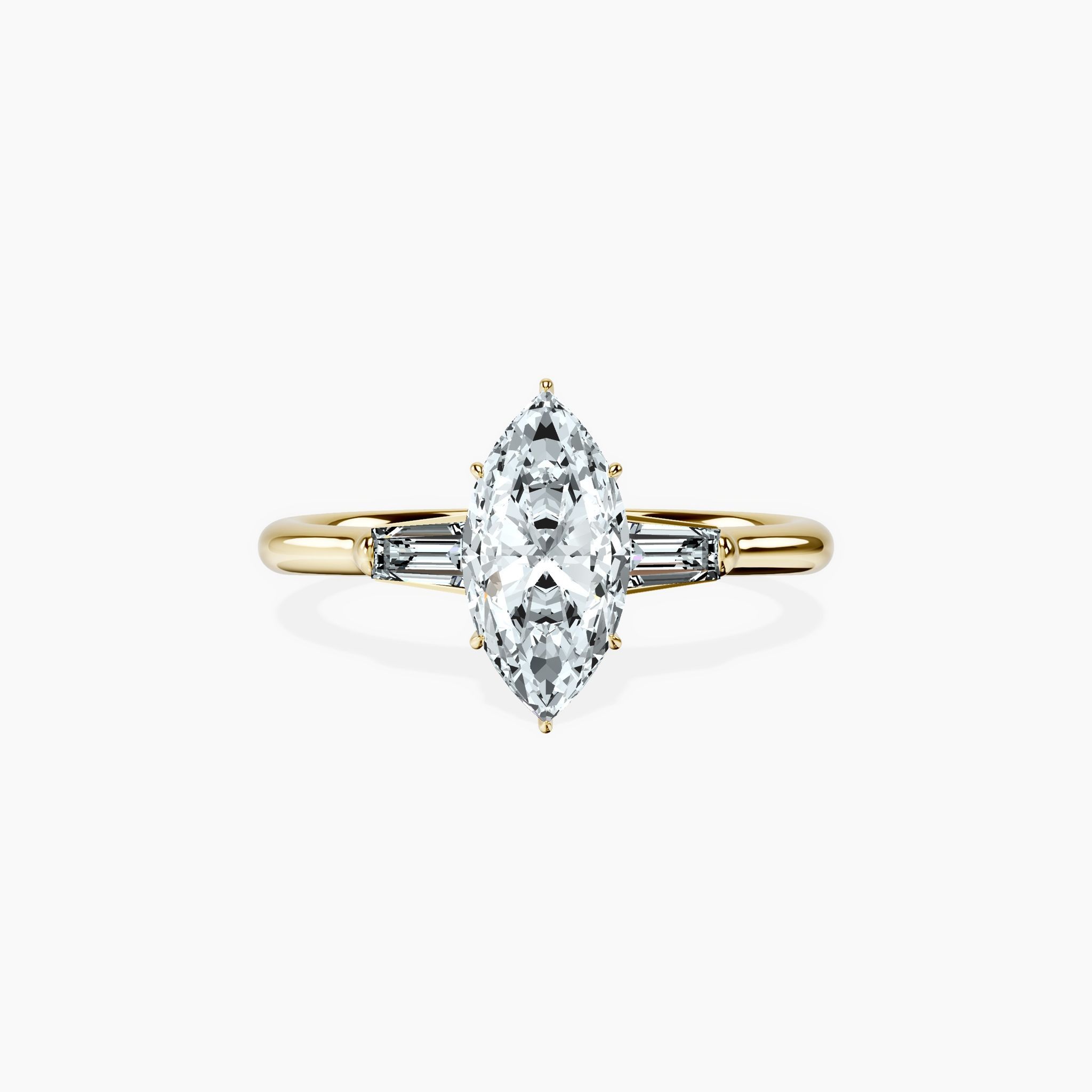 Tapered Trinity Marquise Ring