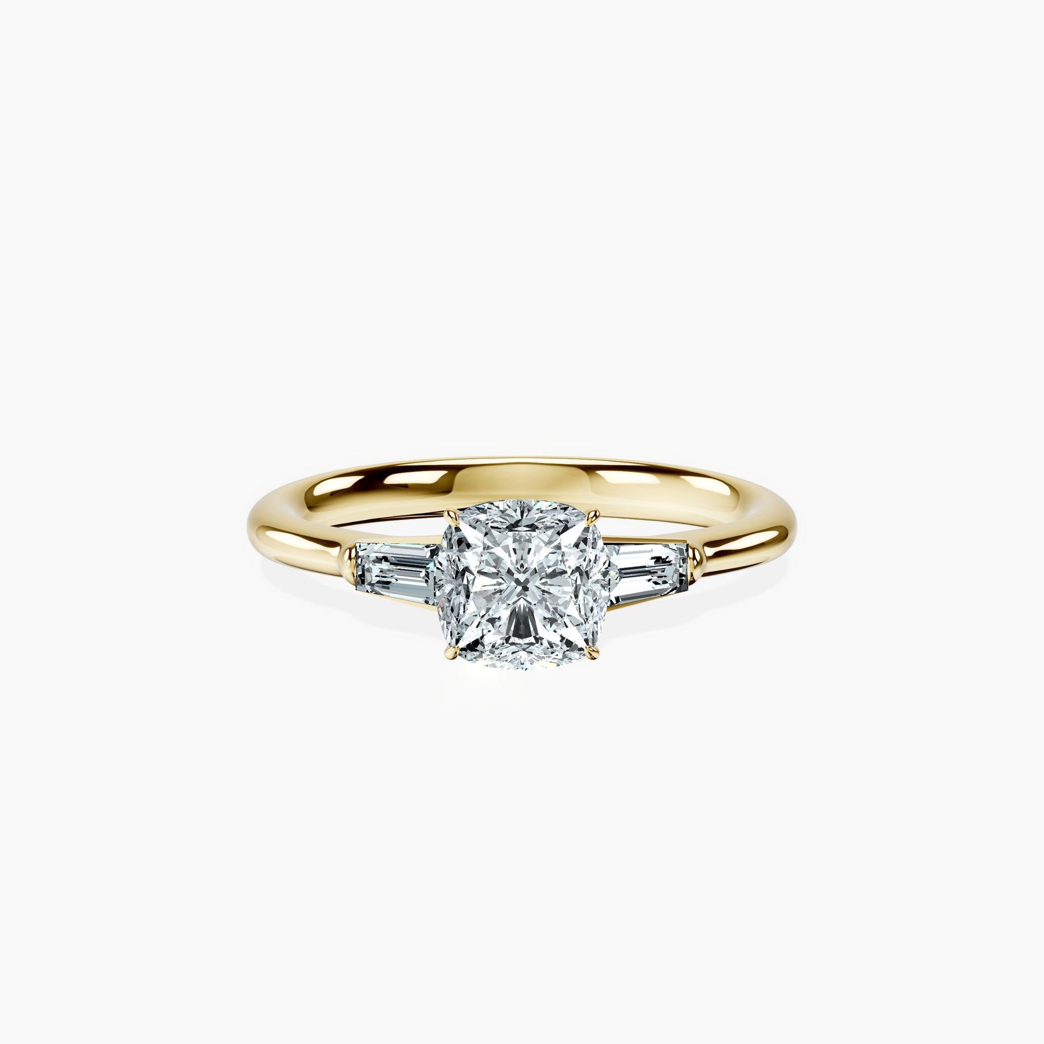 Tapered Trinity Cushion Ring