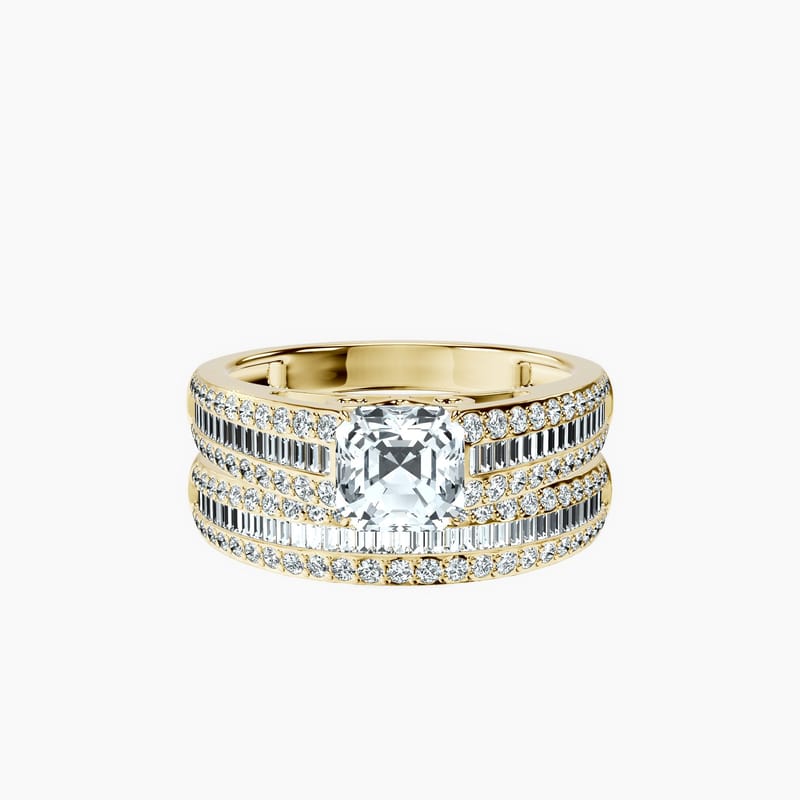 Channel Asscher Ring