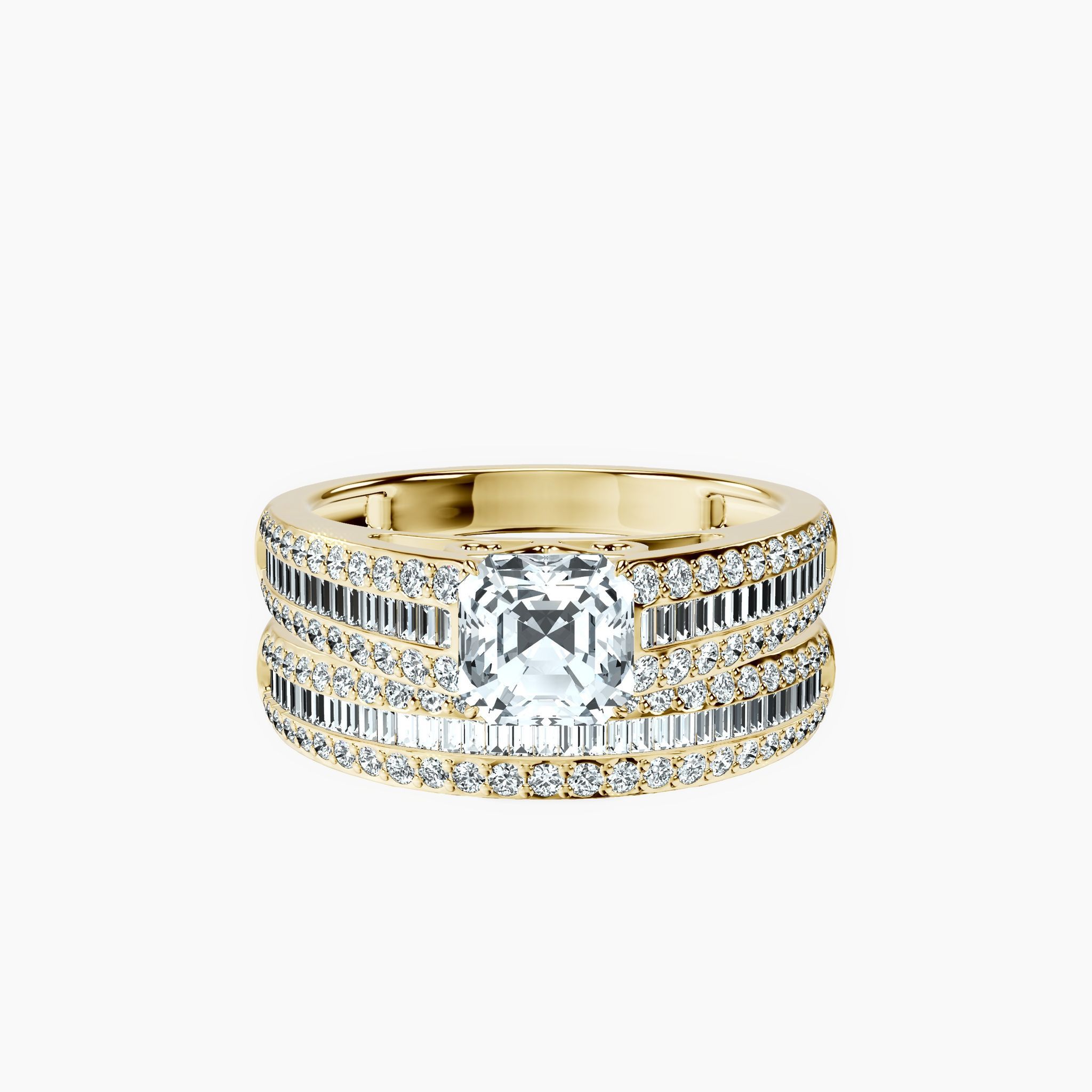 Channel Asscher Ring