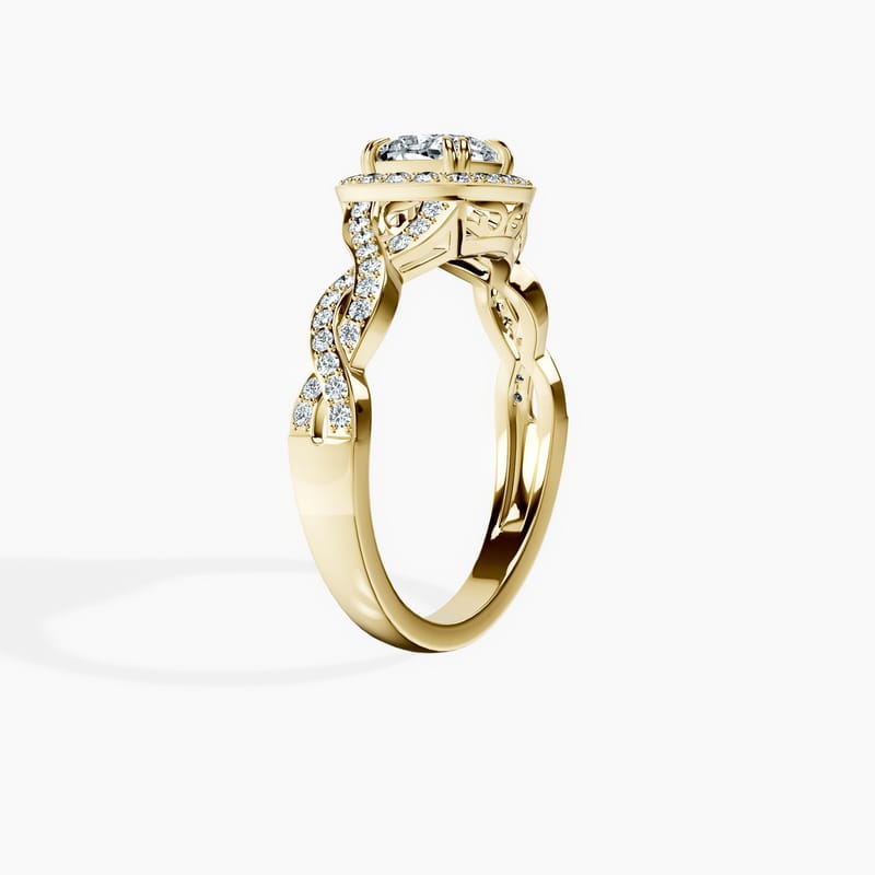 Halo Entwined Cushion Ring