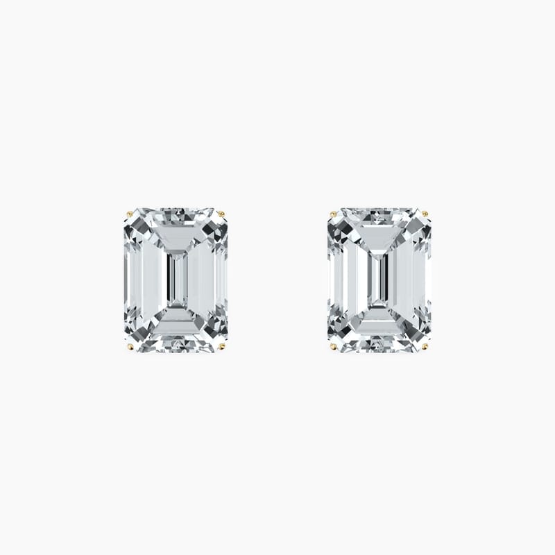4 Prong Emerald Studs
