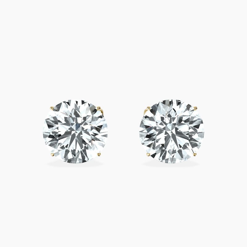 4 Prong Round Studs