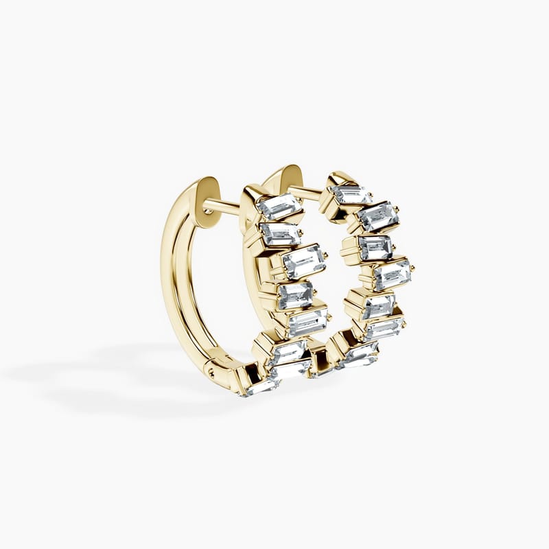 Baguette Cluster Hoops