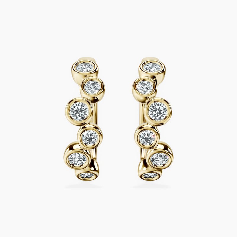 Bezel Bubble Hoops