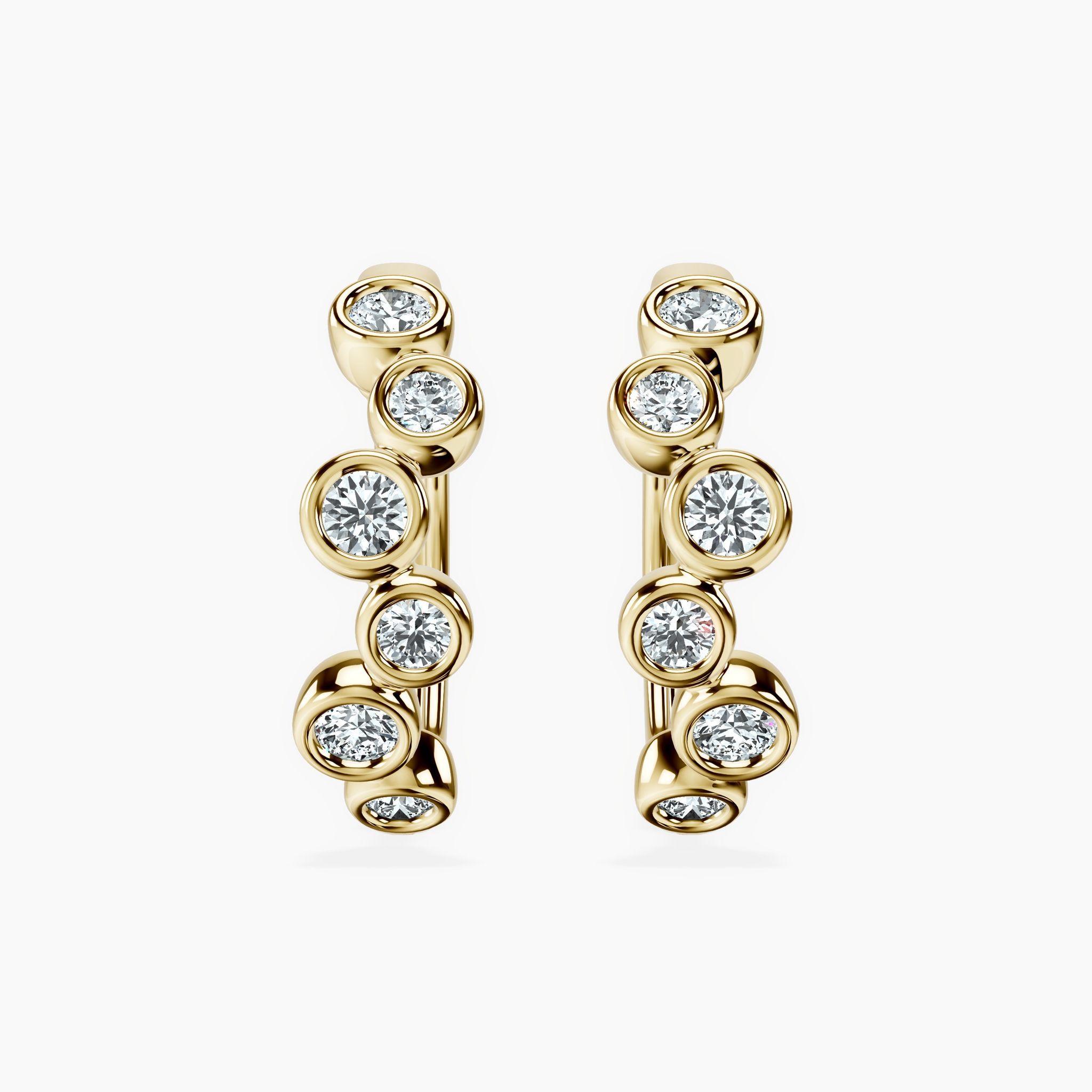 Bezel Bubble Hoops