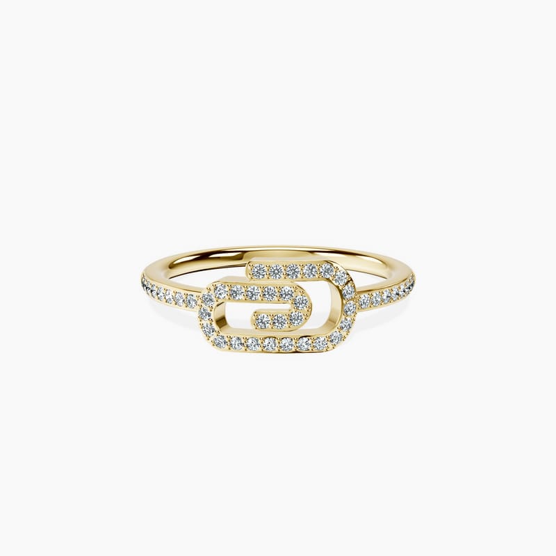 Paper Clip Pave Ring