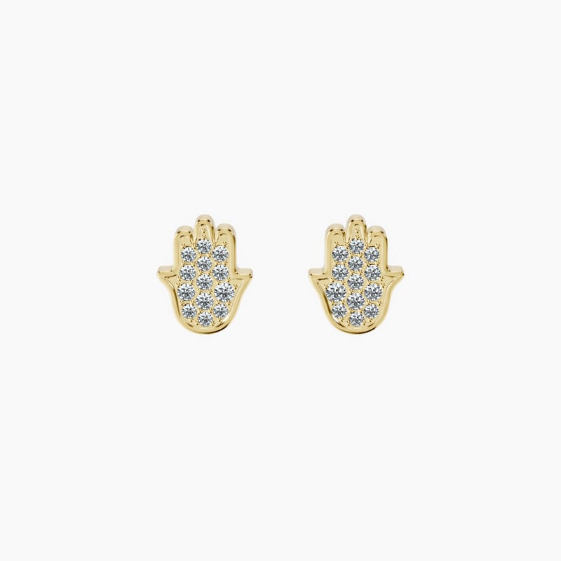 Hamsa Pave Studs