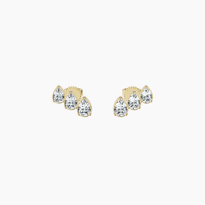 Teardrop Trio Studs