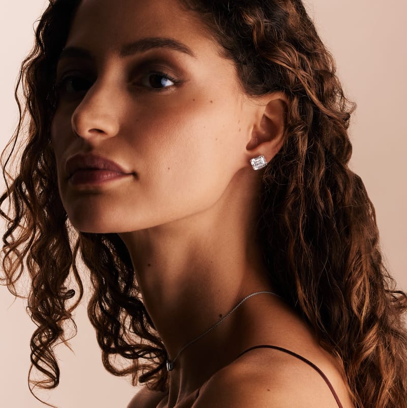 4 Prong Emerald Studs